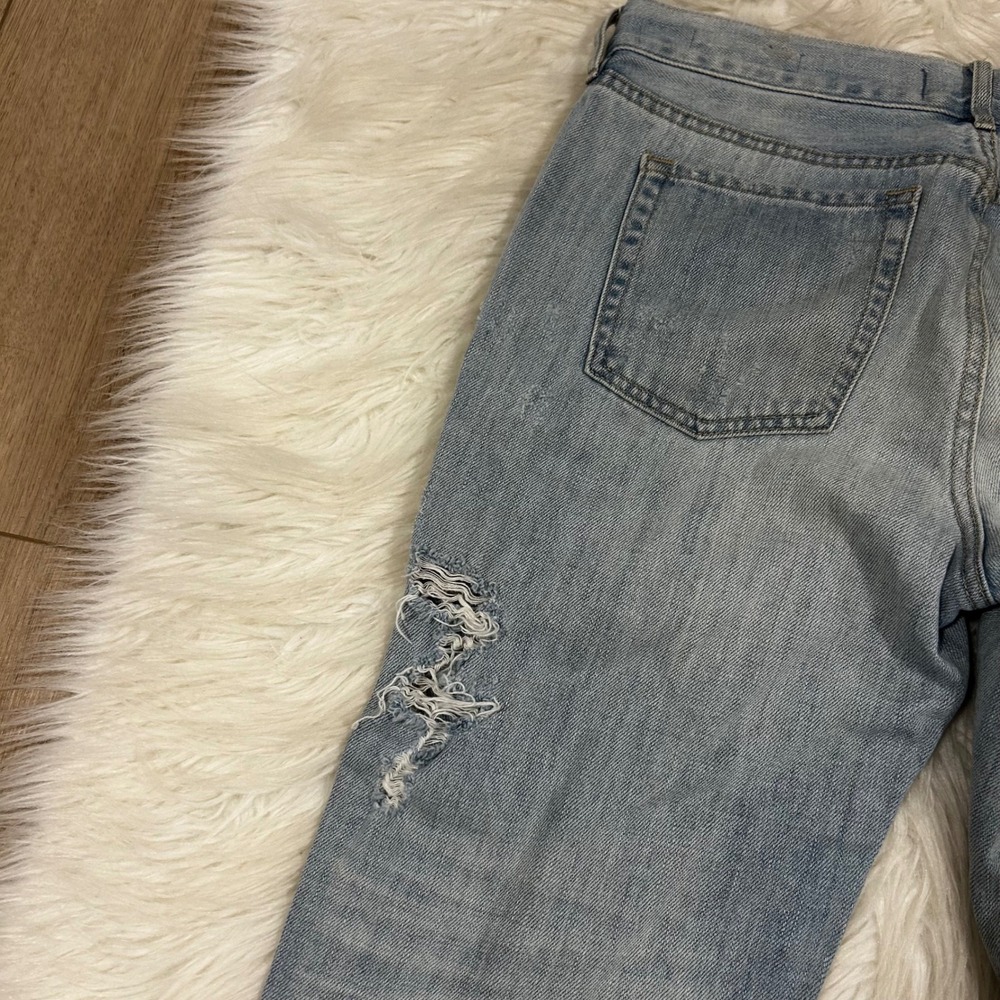 PacSun Boyfriend‎ Jeans Light Wash Distressed Ripped Raw Hem Women's Size 28 - Picture 8 of 10
